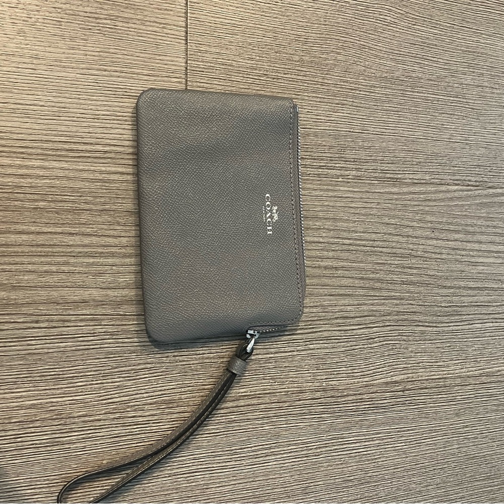 Coach gray Wristlet clutch- small